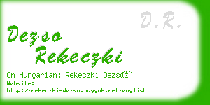 dezso rekeczki business card